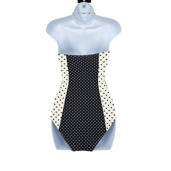 Anthropologie Mermaid Retro Inspired One Piece Polka Dot Swimsuit Size XS - Picture 3 of 6